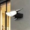 Lindby LED-solcellelampe Naelin, sort, sensor, IP44