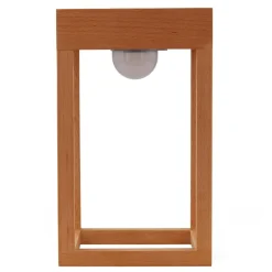 Lindby LED-solcellelampe Peransa, træ, 25 cm høj
