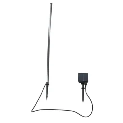 Lindby LED-solcellelampe Sabriel, lige, sort, aluminium, 3000K