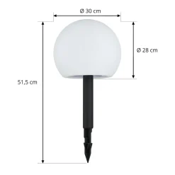 Lindby LED-solcellelamper Lago, RGBW, sæt med 3, kugler, jordspyd