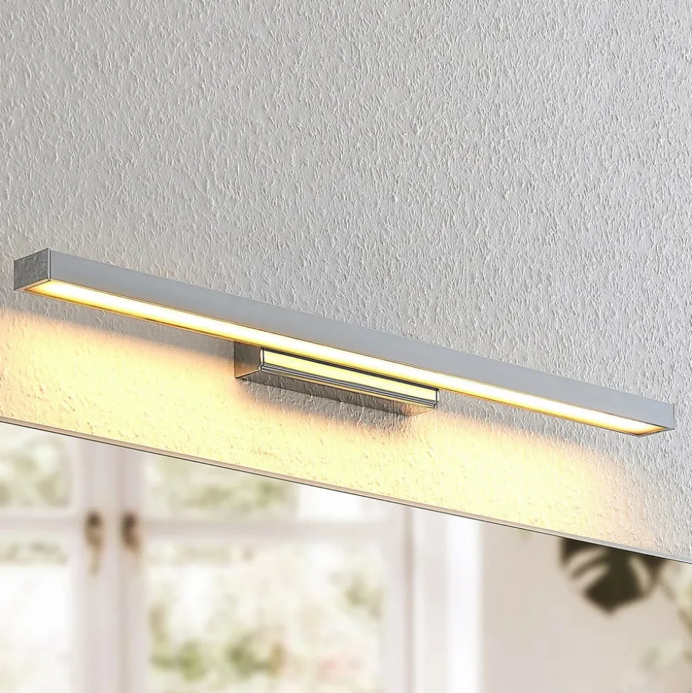 Lindby LED-spejllampe Alenia, 60 cm, krom, aluminium, IP44