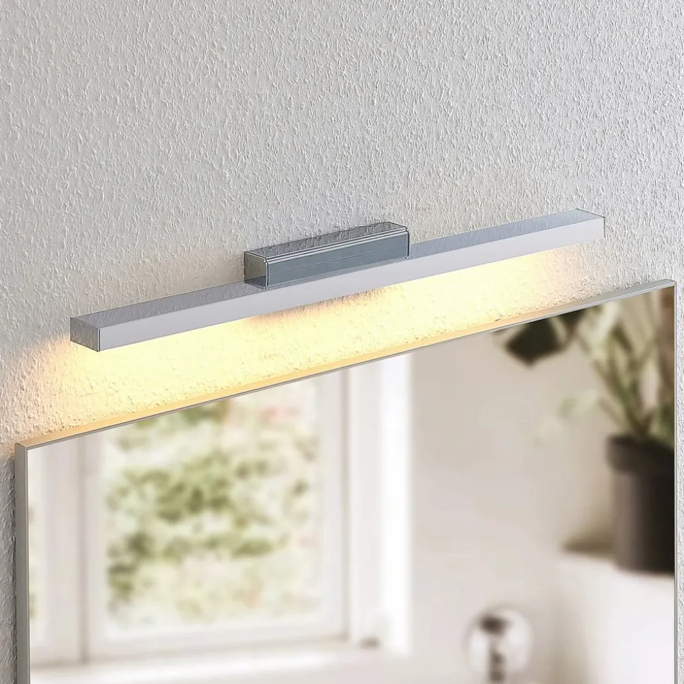 Lindby LED-spejllampe Alenia, 60 cm, krom, aluminium, IP44
