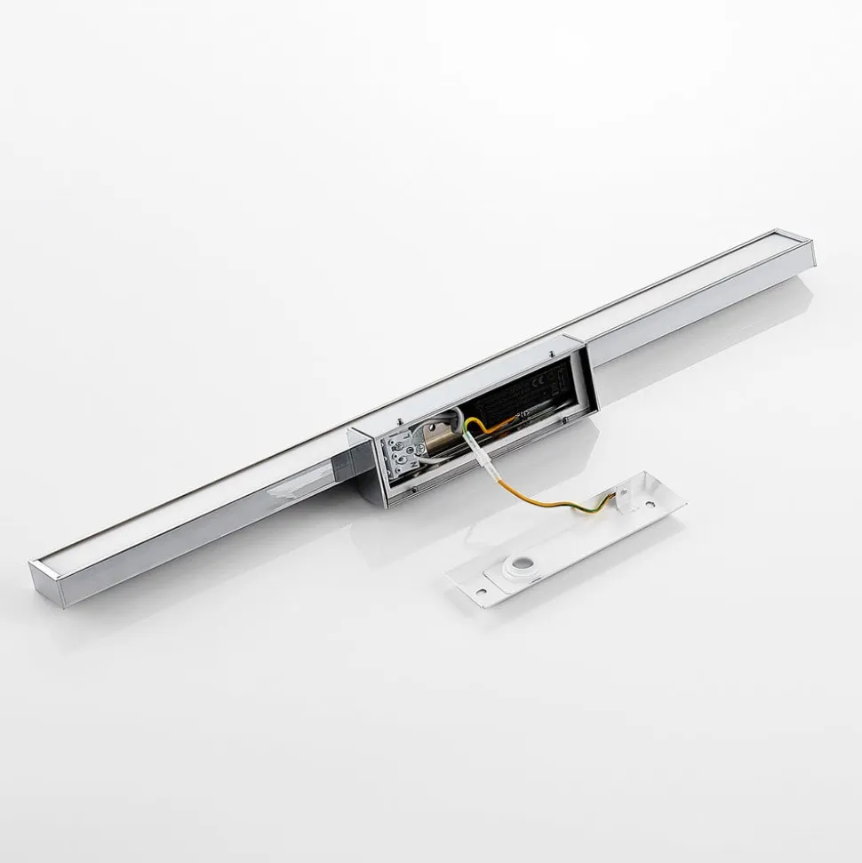 Lindby LED-spejllampe Alenia, 60 cm, krom, aluminium, IP44