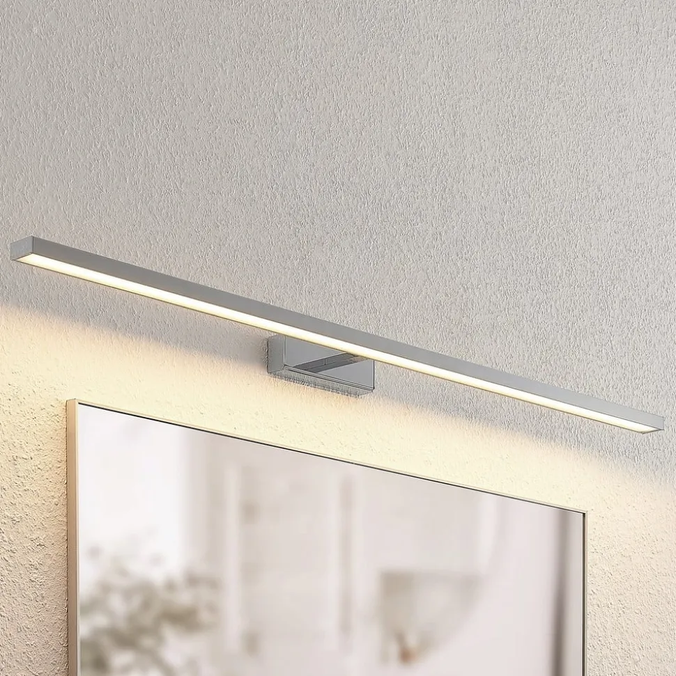 Lindby LED-spejllampe Jukka, 120 cm, krom, metal, IP44