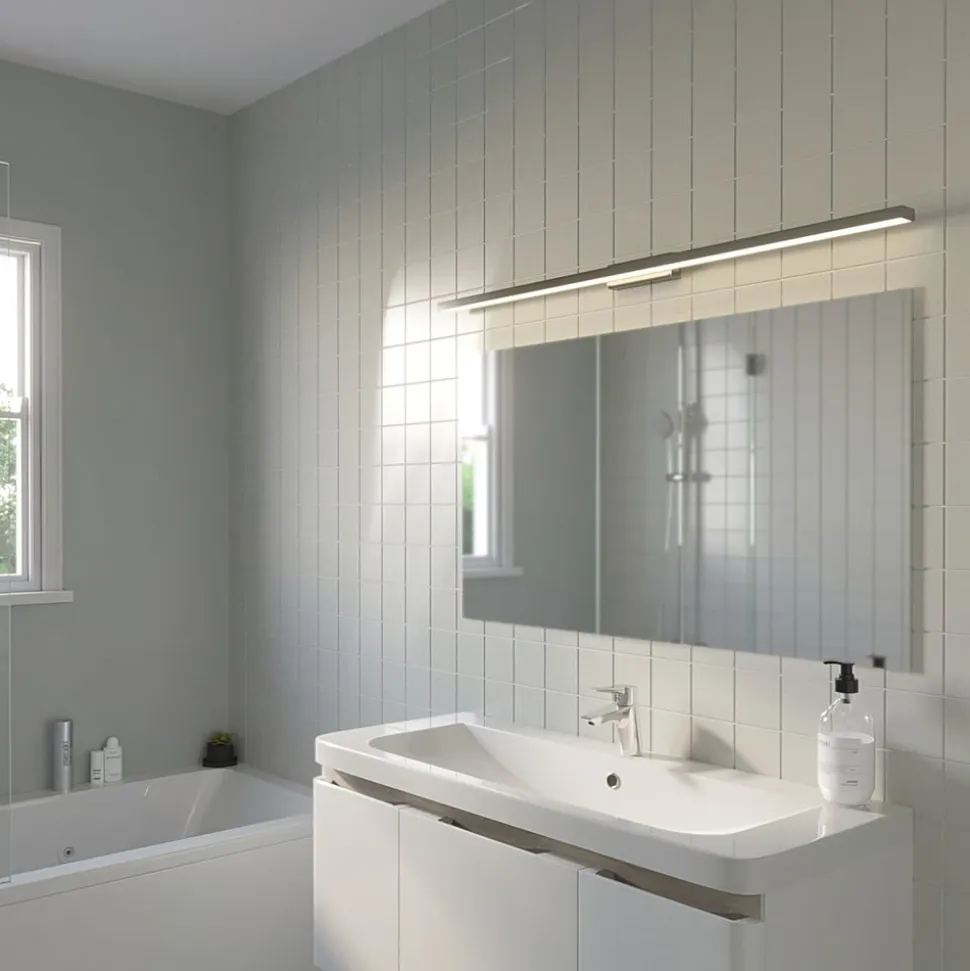 Lindby LED-spejllampe til badeværelset Alenia, 120 cm, krom