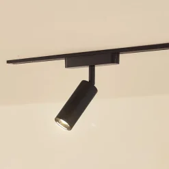 Lindby LED-spot 48 V Lumaro, sort, Ø 4 cm, aluminium, dæmpbar