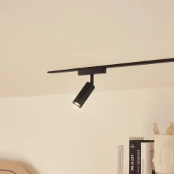 Lindby LED-spot 48 V Lumaro, sort, Ø 4 cm, aluminium, dæmpbar