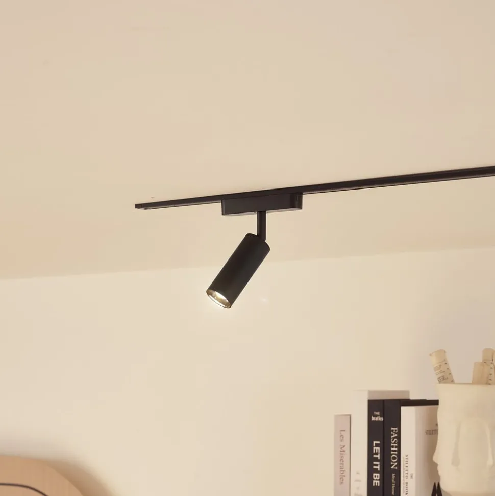 Lindby LED-spot 48 V Lumaro, sort, Ø 4 cm, aluminium, dæmpbar