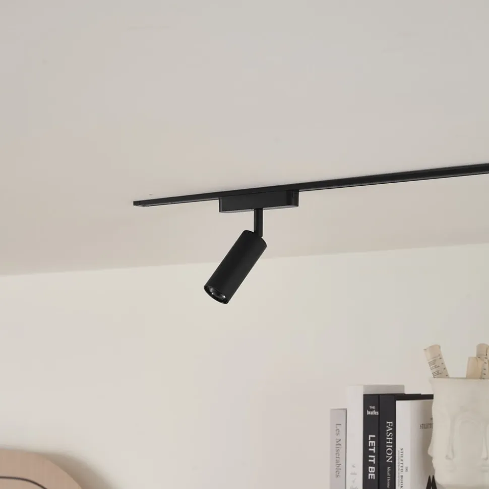Lindby LED-spot 48 V Lumaro, sort, Ø 4 cm, aluminium, dæmpbar