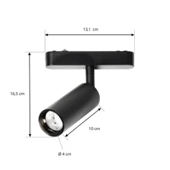 Lindby LED-spot 48 V Lumaro, sort, Ø 4 cm, aluminium, dæmpbar