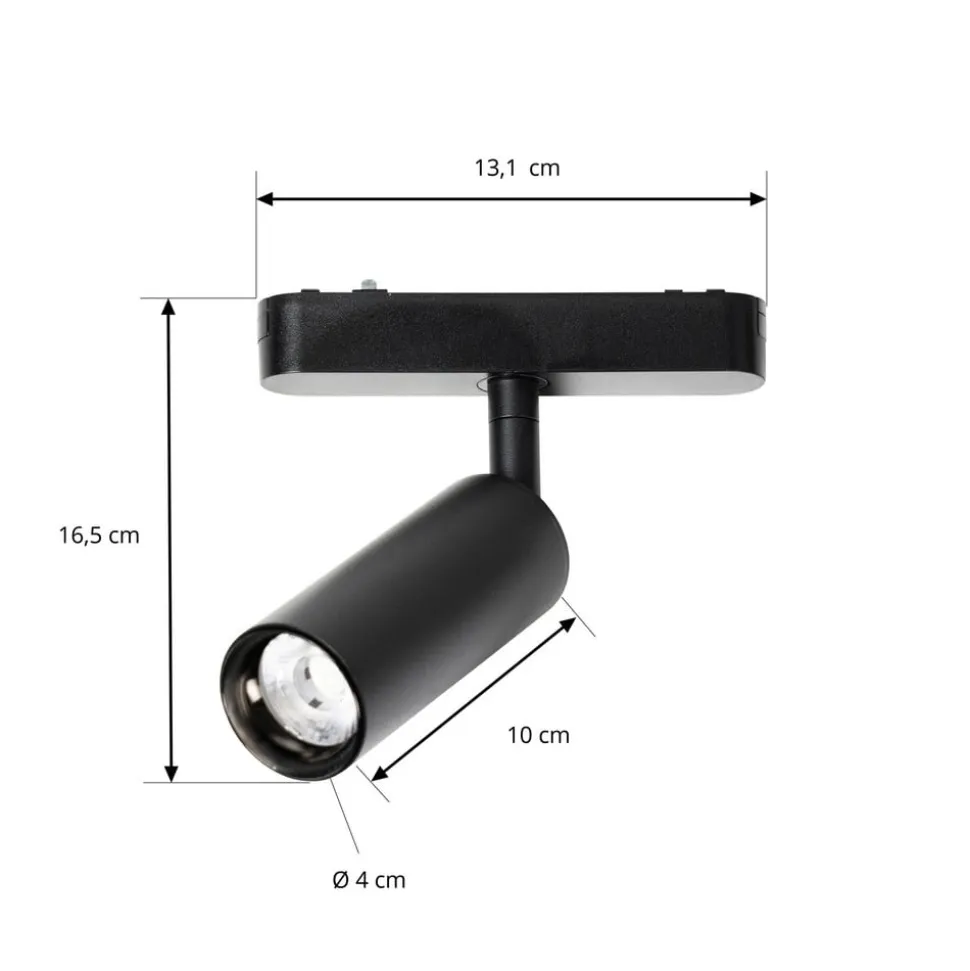 Lindby LED-spot 48 V Lumaro, sort, Ø 4 cm, aluminium, dæmpbar