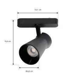 Lindby LED-spot 48 V Lumaro, sort, Ø 7 cm, dæmpbar
