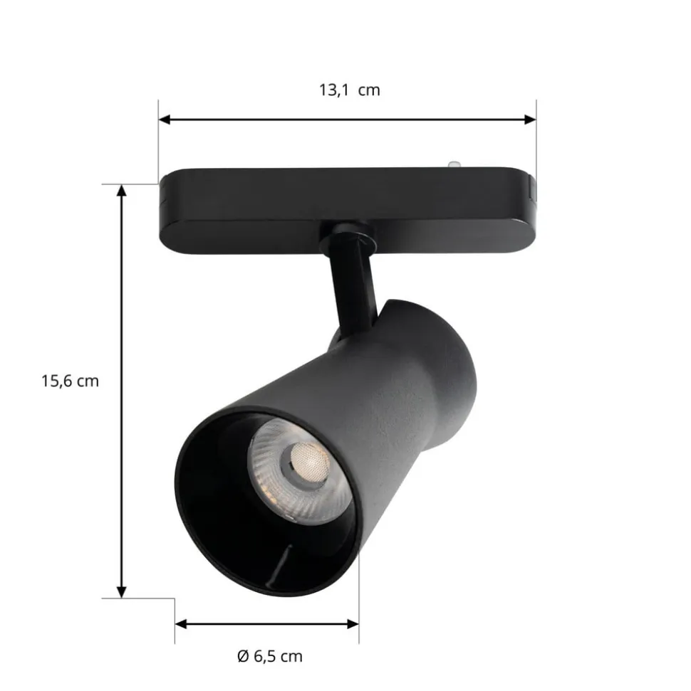 Lindby LED-spot 48 V Lumaro, sort, Ø 7 cm, dæmpbar