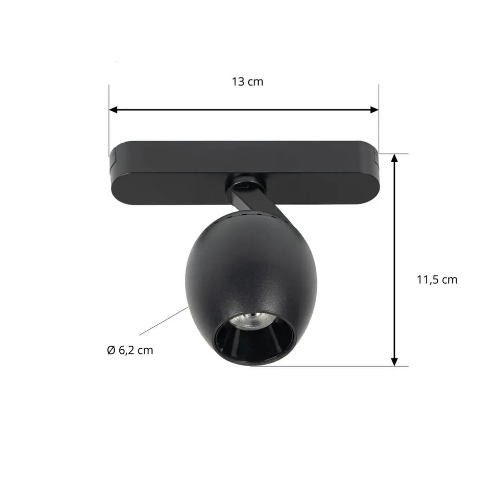 Lindby LED-spot 48 V Lumaro, sort, Ø 6,2 cm, dæmpbar