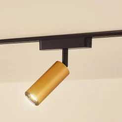 Lindby LED-spot 48 V Lumaro, guld, Ø 4 cm, aluminium, dæmpbar