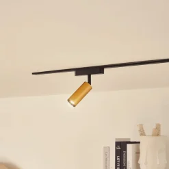 Lindby LED-spot 48 V Lumaro, guld, Ø 4 cm, aluminium, dæmpbar