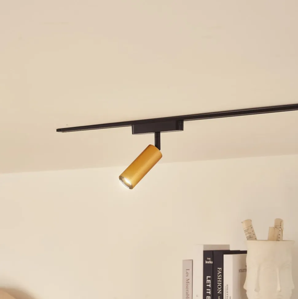 Lindby LED-spot 48 V Lumaro, guld, Ø 4 cm, aluminium, dæmpbar