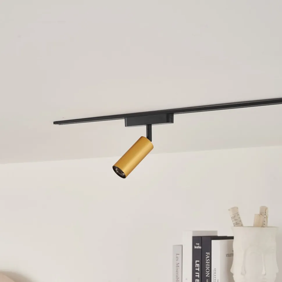 Lindby LED-spot 48 V Lumaro, guld, Ø 4 cm, aluminium, dæmpbar
