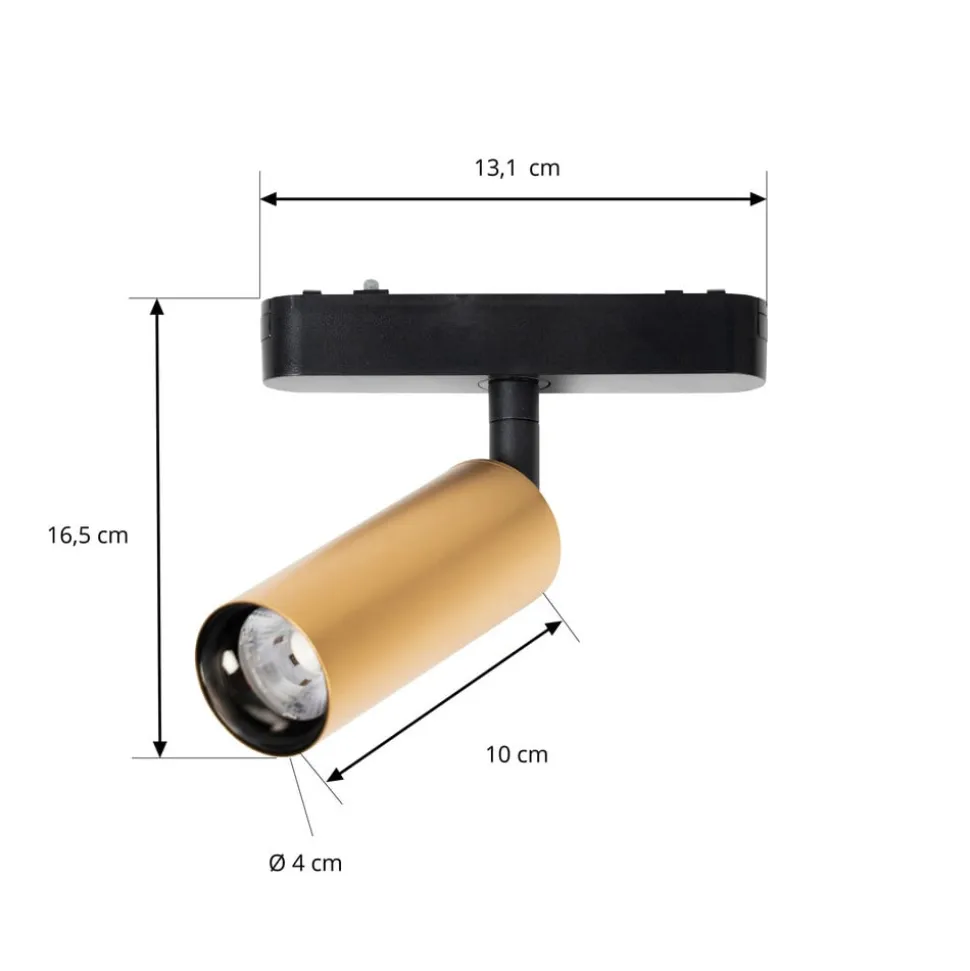 Lindby LED-spot 48 V Lumaro, guld, Ø 4 cm, aluminium, dæmpbar