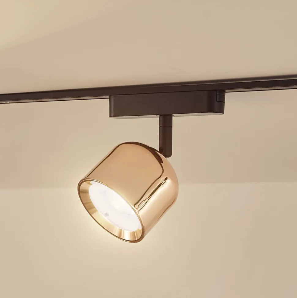 Lindby LED-spot 48 V Lumaro, rosaguld, Ø 8,2 cm, aluminium, dæmpbar