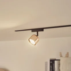 Lindby LED-spot 48 V Lumaro, rosaguld, Ø 8,2 cm, aluminium, dæmpbar
