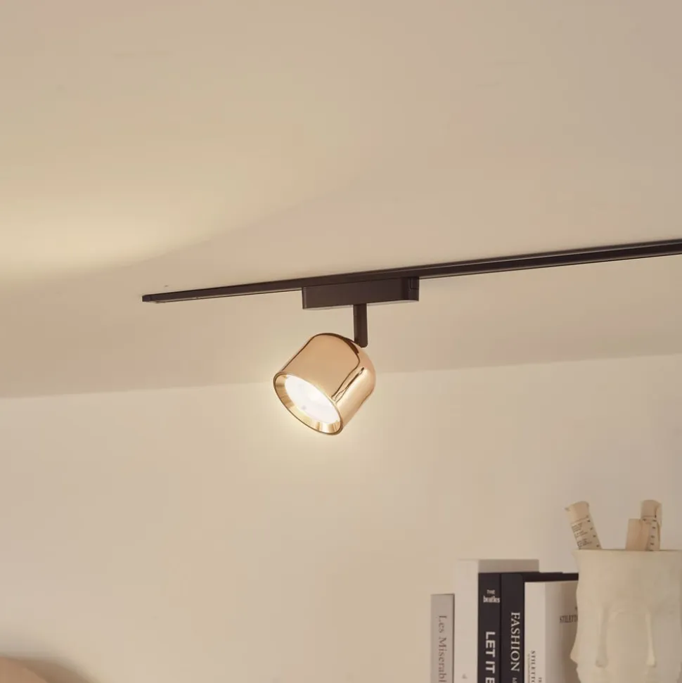 Lindby LED-spot 48 V Lumaro, rosaguld, Ø 8,2 cm, aluminium, dæmpbar