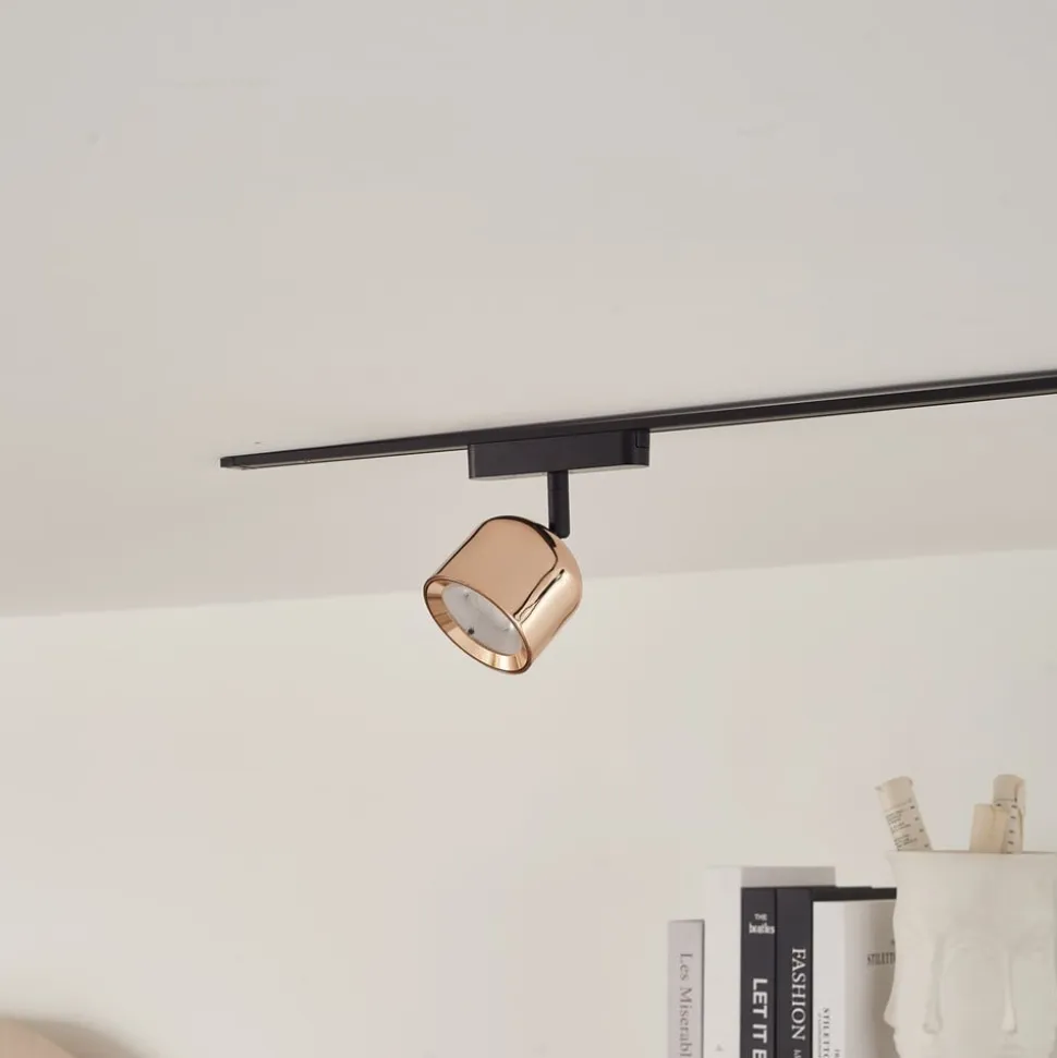 Lindby LED-spot 48 V Lumaro, rosaguld, Ø 8,2 cm, aluminium, dæmpbar