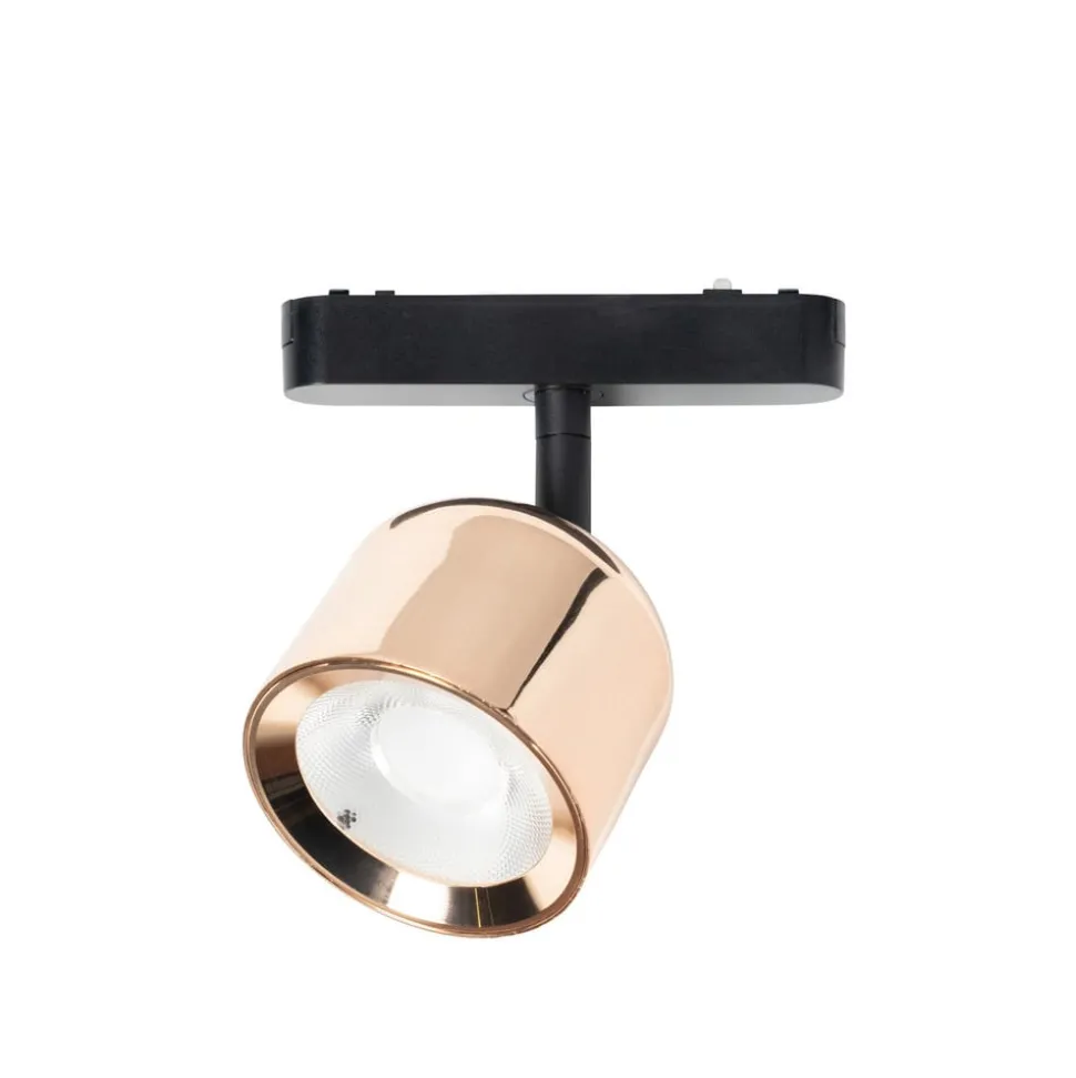 Lindby LED-spot 48 V Lumaro, rosaguld, Ø 8,2 cm, aluminium, dæmpbar