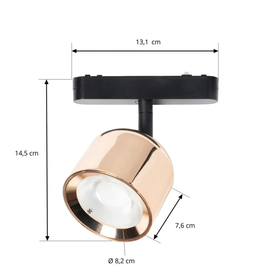 Lindby LED-spot 48 V Lumaro, rosaguld, Ø 8,2 cm, aluminium, dæmpbar