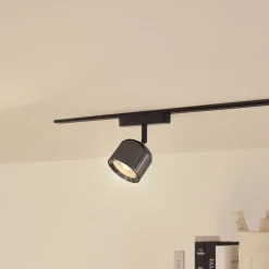 Lindby LED-spot 48 V Lumaro, grå, Ø 8,2 cm, aluminium, dæmpbar