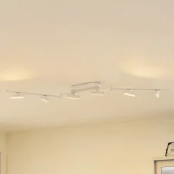 Lindby LED-spotlight Eldrin, hvid, 6 lyskilder, lysliste