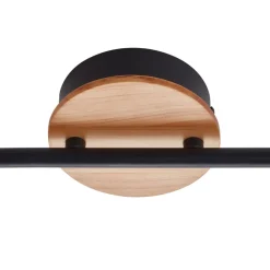 Lindby LED-spotlight Manel, træ, 37 cm lang, 2 lyskilder