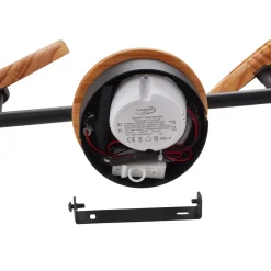 Lindby LED-spotlight Manel, træ, 37 cm lang, 2 lyskilder
