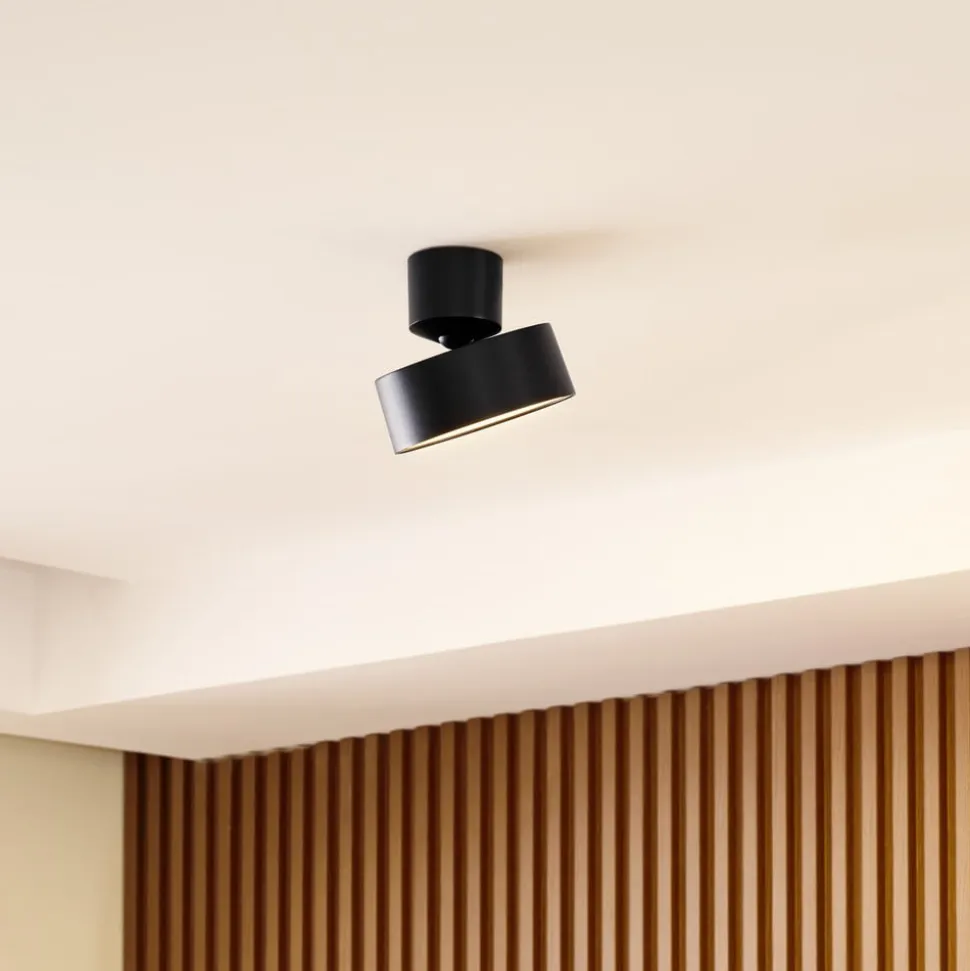 Lindby LED-spotlight Nivoria, Ø 14 cm, sort, drejelig