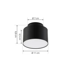 Lindby LED-spotlight Nivoria, 11 x 9 cm, sort, metal
