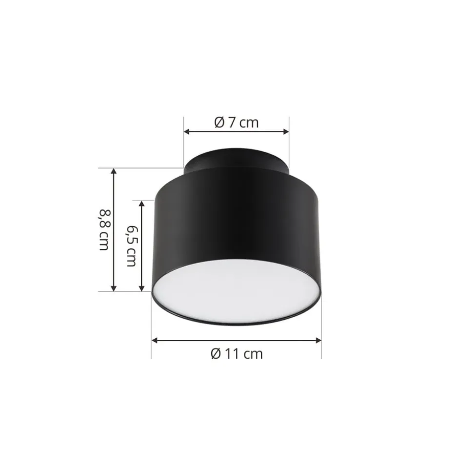Lindby LED-spotlight Nivoria, 11 x 9 cm, sort, metal