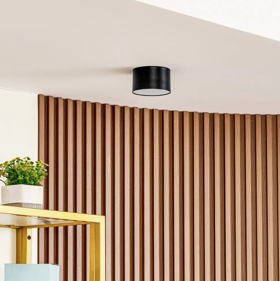 Lindby LED-spotlight Nivoria, 11 x 7 cm, sort, metal