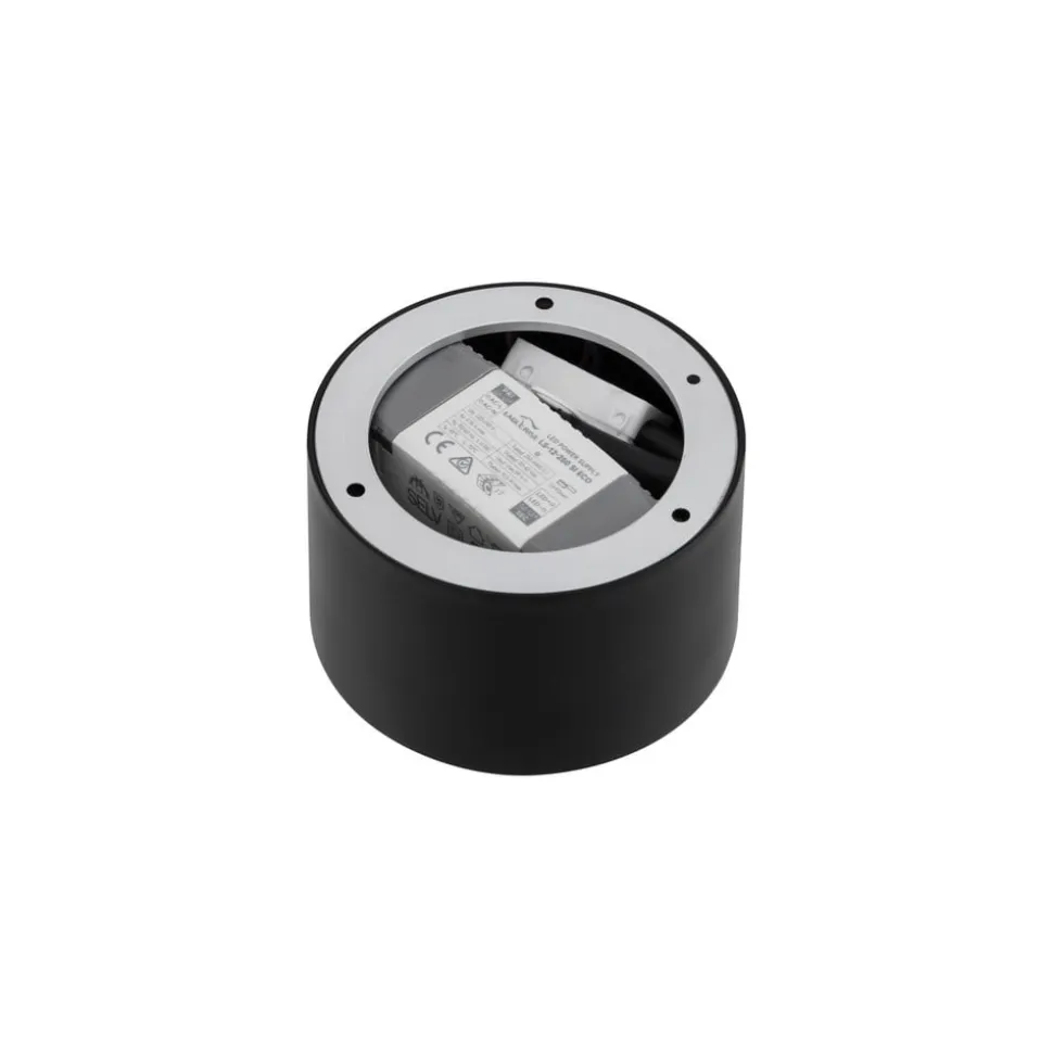 Lindby LED-spotlight Nivoria, 11 x 7 cm, sort, metal