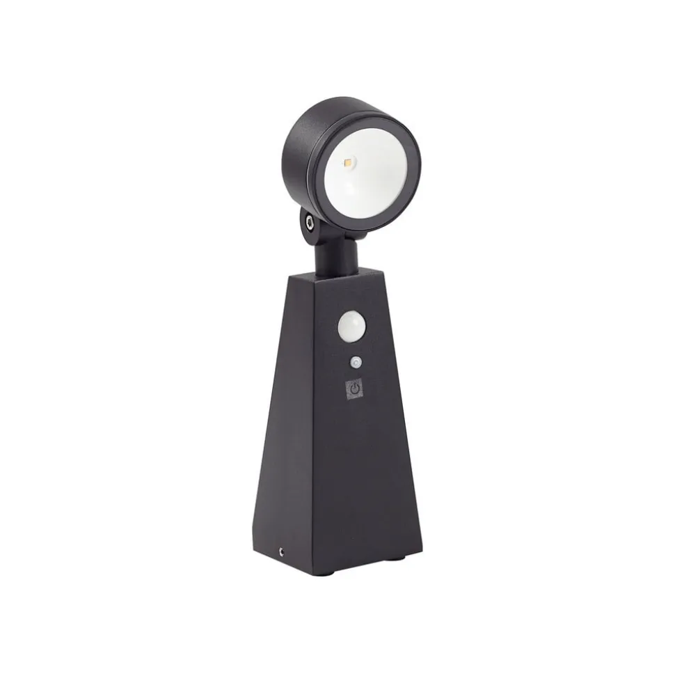 Lindby LED-spotlight Raide, sensor, sort, aluminium