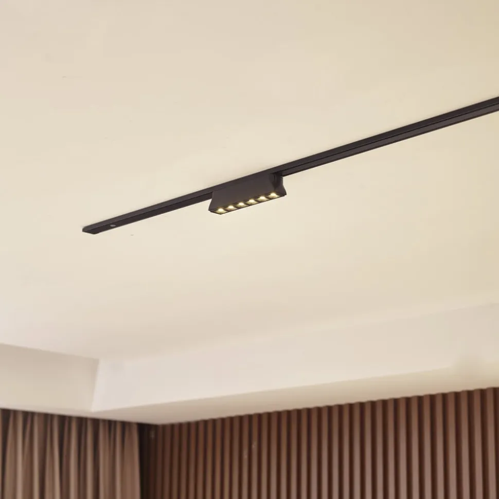 Lindby LED-strip 48 V Lumaro,sort,6 punkter,2,5cm,dæmpbar