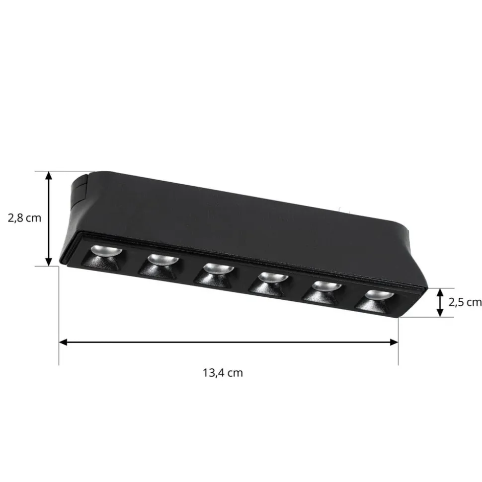 Lindby LED-strip 48 V Lumaro,sort,6 punkter,2,5cm,dæmpbar