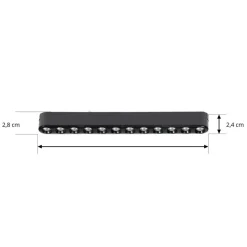 Lindby LED-strip 48V Lumaro,sort,12 punkter,2,4cm,dæmpbar