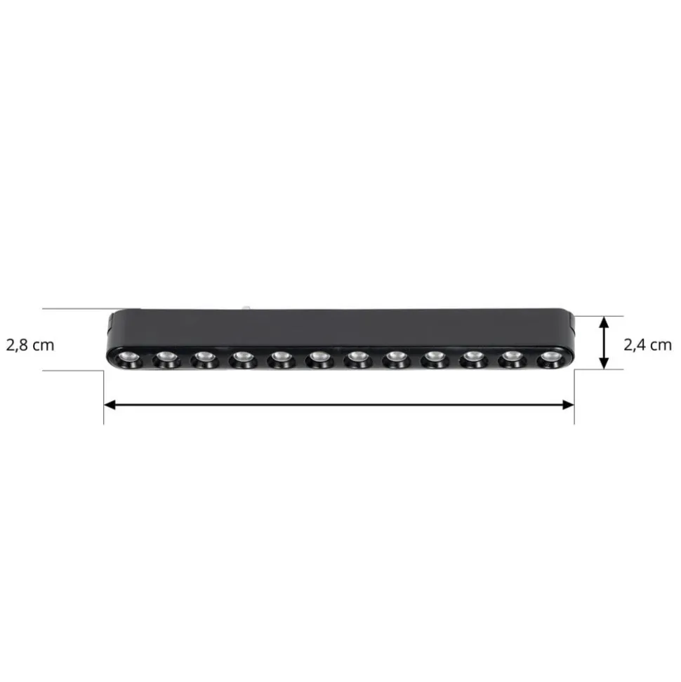 Lindby LED-strip 48V Lumaro,sort,12 punkter,2,4cm,dæmpbar