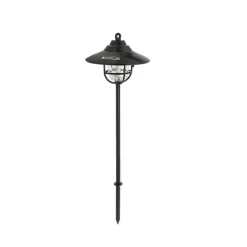 Lindby LED-udendørslampe Ketil, sort, jordspyd, batteri