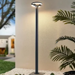 Lindby LED-udendørslampe Keily, cirkel, antracit, metal