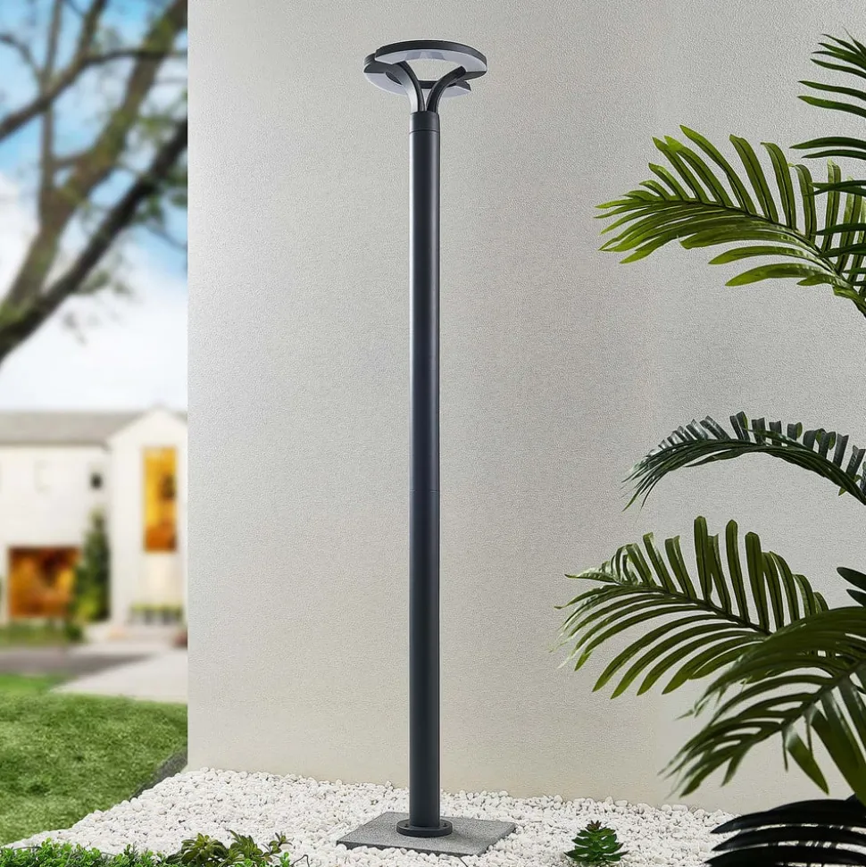 Lindby LED-udendørslampe Keily, cirkel, antracit, metal