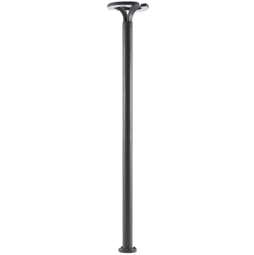 Lindby LED-udendørslampe Keily, cirkel, antracit, metal