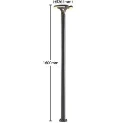 Lindby LED-udendørslampe Keily, cirkel, antracit, metal