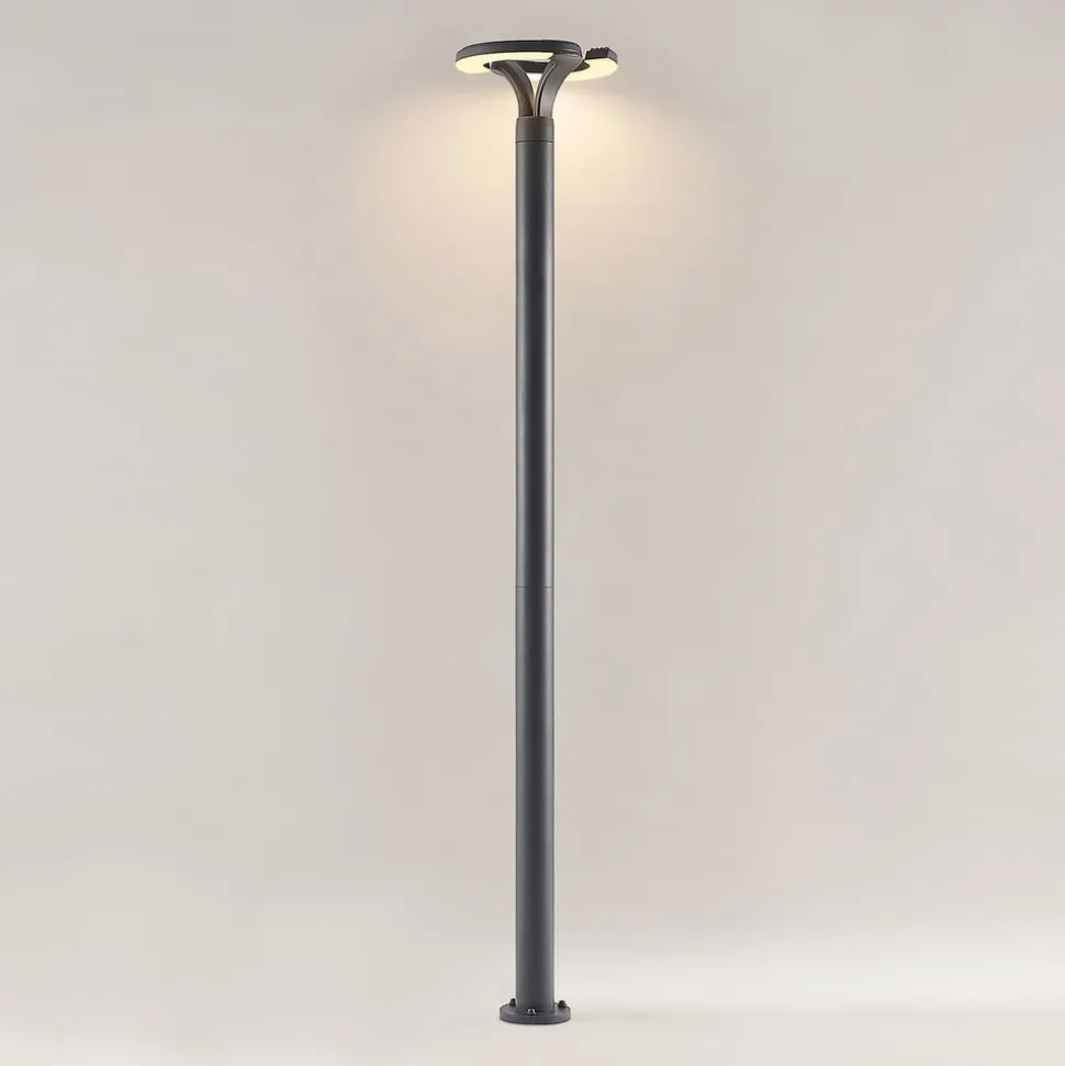 Lindby LED-udendørslampe Keily, cirkel, antracit, metal