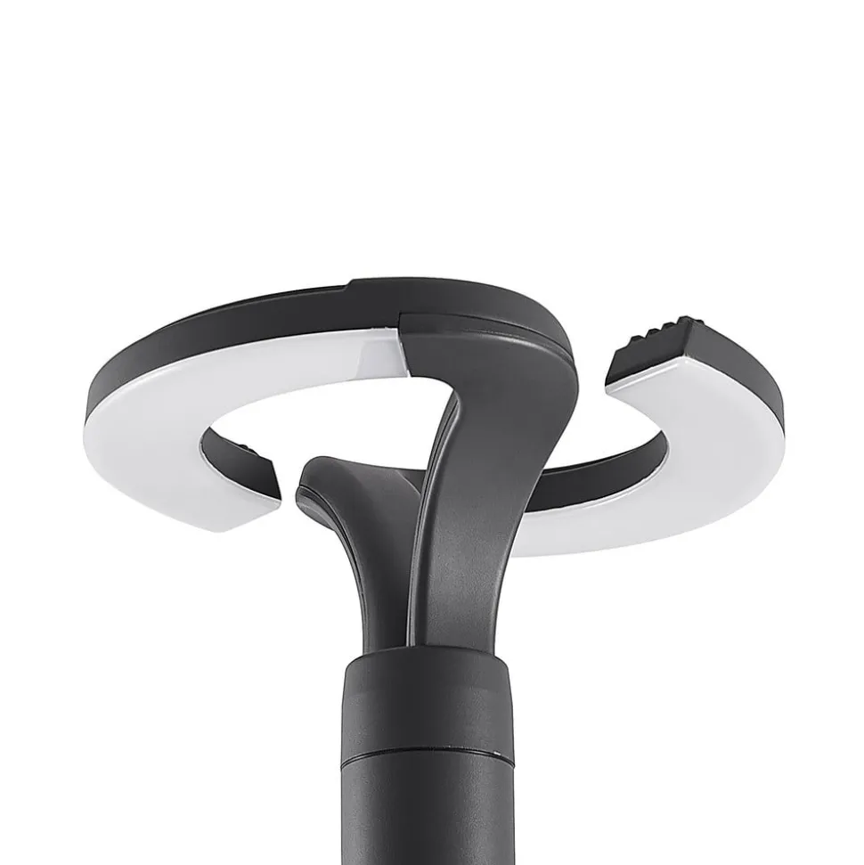 Lindby LED-udendørslampe Keily, cirkel, antracit, metal